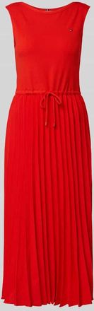 Tommy Hilfiger Slim Fit Midikleid aus Viskose-Mix in Rot, Gr&ouml;&szlig;e XL