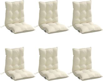vidaXL Cojines Para Silla Con Respaldo Bajo 6 Uds Tela Oxford Crema Vidaxl