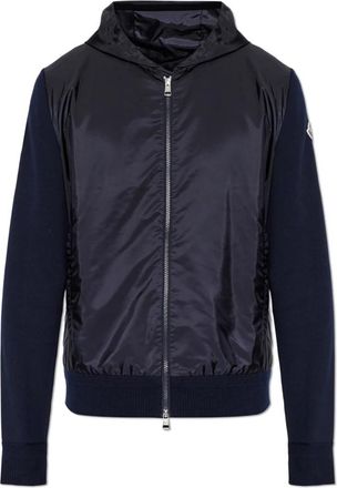 Moncler Cardigan met gecombineerde stoffen - Heren - Vesten - Blauw - XL - Katoen - Truien & Vesten