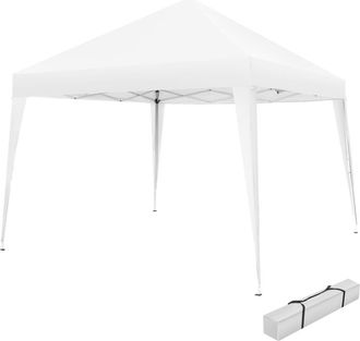 TecTake Carpa 3 x 3 m bolsa de transporte, cuerdas tensoras y piquetas blanco