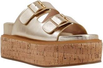 Shushop Lucinda Platform Wedge Slide Sandal in Gold at Nordstrom, Size 7.5