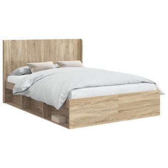 vidaXL Estructura De Cama Con Almacenamiento Y Cabecero Roble Sonoma Vidaxl