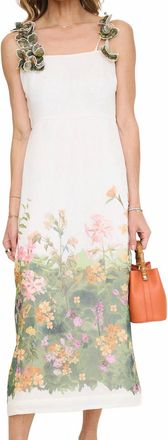 Adelyn Rae Eloise Floral Midi Dress In White