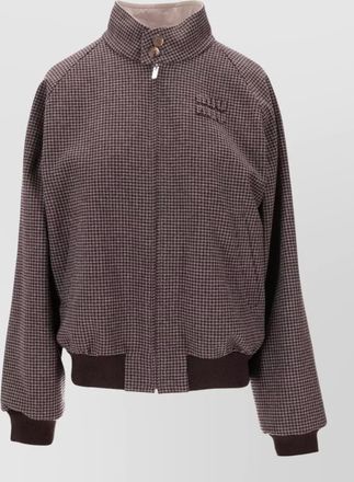 Miu Miu panama reversible jacket ribbed collar cuffs hem