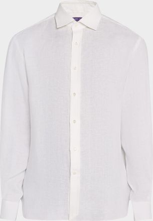 Ralph Lauren Purple Label x Neiman Marcus Mens Textured Linen Sport Shirt