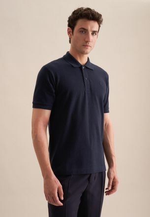 Seidensticker Poloshirt SEIDENSTICKER, Herren, Gr. XXL, navy, 100% Baumwolle, unifarben, regular fit, Shirts Poloshirt, Polo Uni