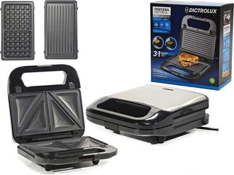 Trade Shop Trade Shop - Placa De Tostadora El&eacute;ctrica 3in1 Con 3 Placas No Pegajosas De 750 Vendas De 750w