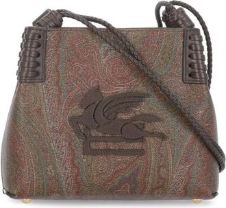 Etro Tassen, Dames, Bruin, ONE Size, Katoen, Libra Mini Arnica Crossbody Tas