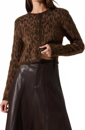 Astr Womens Katria Cardigan In Cheetah