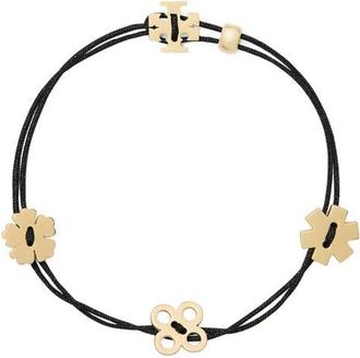 Tory Burch Forget Me Not Cord Bracelet in Black at Nordstrom