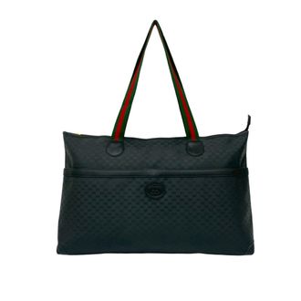 Gucci Black Green Red Color Leather Pvc Tote Bag (Pre-Owned)