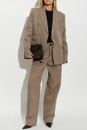 Ami Wool Blazer With Double Vent, Womens, Beige