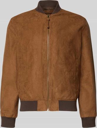 Jack & Jones Jack & Jones Bomberjacke in Leder-Optik mit Stehkragen in Cognac, Gr&ouml;&szlig;e XXL