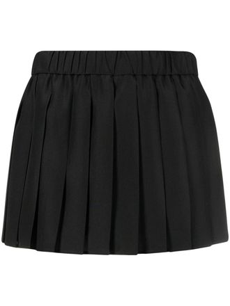 Red Valentino pleated slip-on short shorts - Black