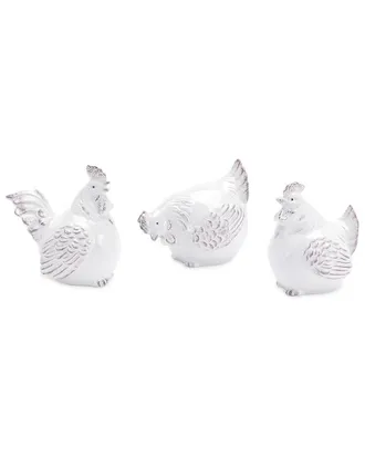 Melrose International Set Of 6 Ceramic Chicken Decor
