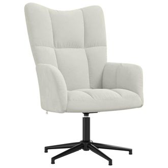 vidaXL Sill&oacute;n De Relax De Terciopelo Blanco Crema Vidaxl