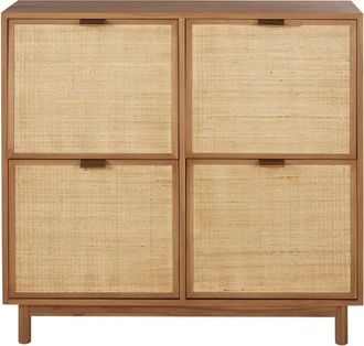 Maisons du monde Zapatero con 4 puertas de rejilla de mimbre