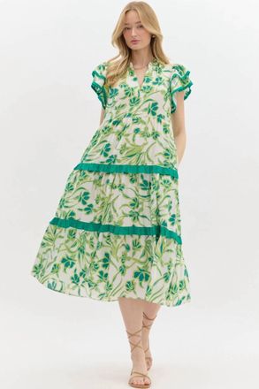 Entro On Island Time Dress In Green
