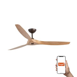 Netlighting Morea Large 3 Blade Ceiling Fan Dark Brown Tuya Smart System