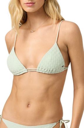 O'Neill Willow Weave Tanning Triangle Bikini Top in Green Lily at Nordstrom, Size X-Large