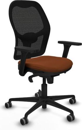 Piqueras y Crespo Piqueras Y Crespo - Jorquera Sincro Malla Negra Similpiel Marr&oacute;n Brazos 3d Base Nailon Ruedas 65mm Engomada