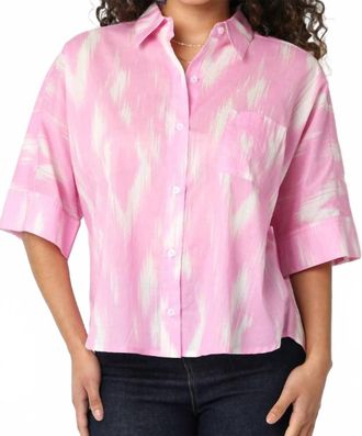 Olivaceous Nora Painted Shirt In Pink Cream