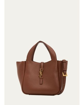 Saint Laurent Le 5 &agrave; 7 Bea Mini Tote Bag in Grained Leather