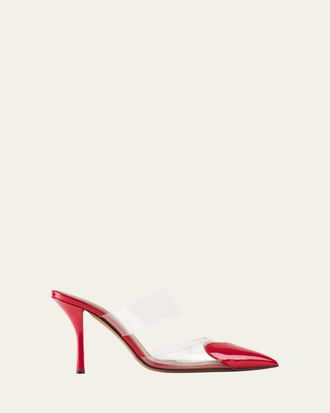 Alaia Coeur Clear Cap-Toe Mule Pumps
