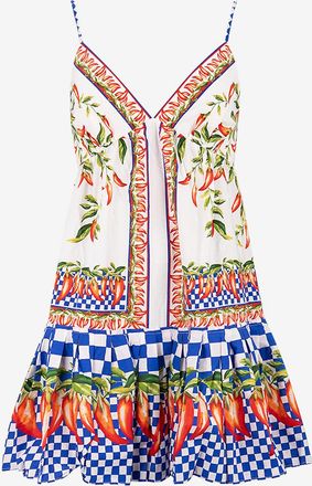 Farm Rio Empire-Mini-Tr&auml;gerkleid aus Baumwolle Picnic Peppers Ainika