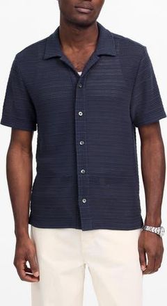 Madewell Jacquard Knit Short Sleeve Button-Up Shirt in Ink at Nordstrom Rack, Size Xx-Large