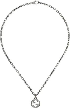 Gucci Halsketting met Ineengestrengelde Hanger - Dames - Kettingen - Grijs - ONE Size - Accessoires