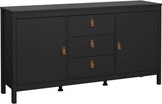 Dmora Credenza Whitney, Buffet da soggiorno, Madia da salotto, Dispensa da cucina, 151x38 h80 cm, Nero - Dmora
