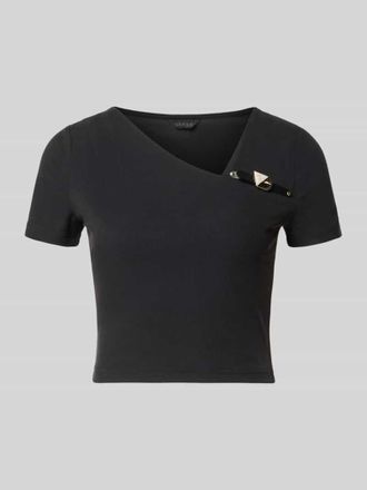 Guess T-Shirt mit asymmetrischem Ausschnitt Modell KAROLE in Black, Gr&ouml;&szlig;e XL