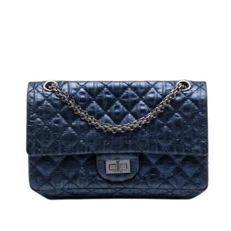 Chanel Pre-owned Leather chanel-bags - Dames - Pre-owned - Blauw - Maat: ONE Size Leer