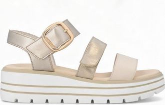 Remonte D3n50 Womens Ankle Strap Sandals Beige Leather - Size UK 6.5