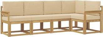 vidaXL Conjunto De Sof&aacute;s De Exterior 5 Uds. Y Beige Vidaxl