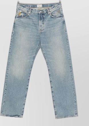 Emporio Armani straight leg trousers faded effect distressed design