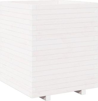 vidaXL Garden Planter White 60x60x72.5 cm Solid Wood Pine Vidaxl