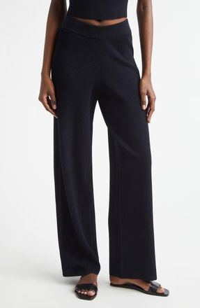 A.L.C. Banks Waffle Stitch Wide Leg Pants in Navy at Nordstrom, Size X-Small