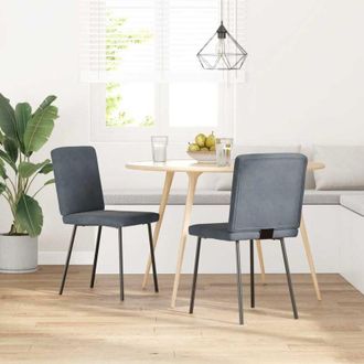 vidaXL Sedie da Pranzo 2 pz Grigio Scuro in Velluto - Vidaxl