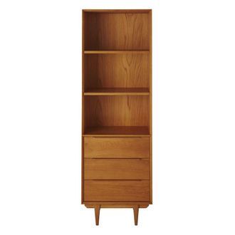 Maisons du monde Librer&iacute;a de madera de roble maciza vintage con 3 cajones 55cm