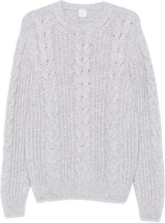 Eleventy Kabelgebreide trui - Grijs