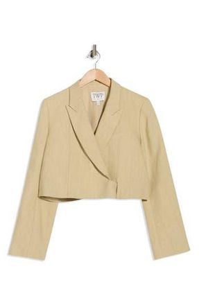 TWP Hunter Cropped Linen Blazer in Safari at Nordstrom Rack, Size Xx-Small