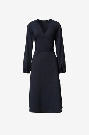 Fabiana Filippi Midi-Wickelkleid mit Puff&auml;rmeln aus Jersey