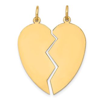 Diamond2Deal 14k Yellow Gold 2 piece Heart Charm Set