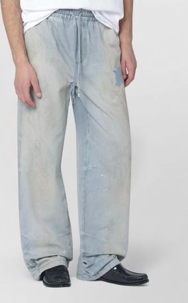 Amiri light wash wide leg distressed trousers