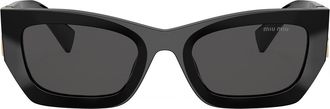 Miu Miu Miu Glimpse Sunglasses, Woman, Slate Gray Lenses
