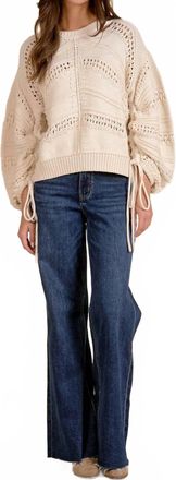 Elan Cooke Crew Neck Sweater In Off White