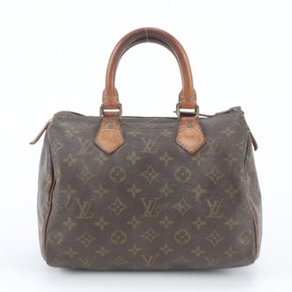 Louis Vuitton Brown Leather Coated Canvas Boston Bag Handbag Tote Bag (Pre-Owned)