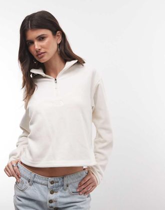 The North Face logo decorativo Glacier con zip a 1/4 bianco